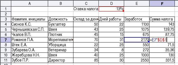 Как сделать сумму в openoffice