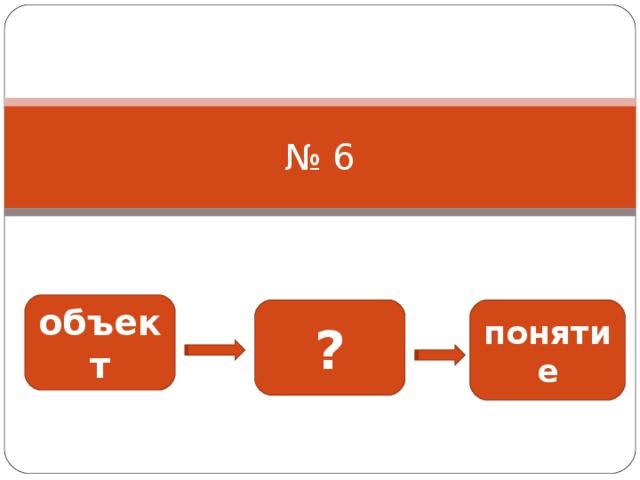 № 6 объект ? понятие 