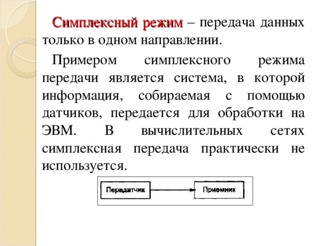 Что может является примером симплексной передачи данных телефон рация компьютер телевизор