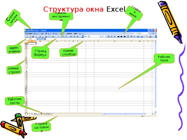 На рисунке изображена только часть окна excel включающая строку формул и поле имени