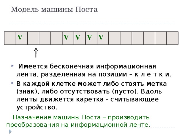 На каждой клетке полоски. Модель машины поста. На информационной ленте машины поста. Машина поста лента. Каретка машины поста.