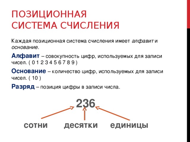 Позиционная система счисления картинка