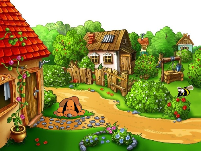 Изобразите полёт пчелы около цветов и собаки (путь перемещения – рисованный пользовательский путь). Настройте повторение эффекта анимации до окончания просмотра слайда.  