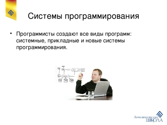 Системы программирования Программисты создают все виды программ: системные, прикладные и новые системы программирования. 