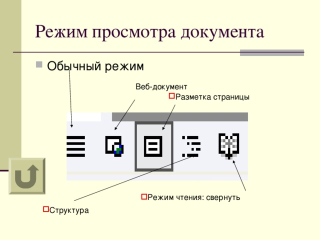 Обычный документ. Режимы просмотра документа. Режим просмотра структуры документа. Какие существуют режимы просмотра документа. Режимы просмотра документа в Word.