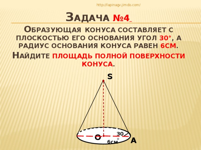 Радиус основания конуса 6