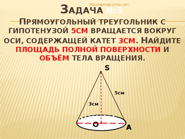 Площадь полной поверхности тела вращения