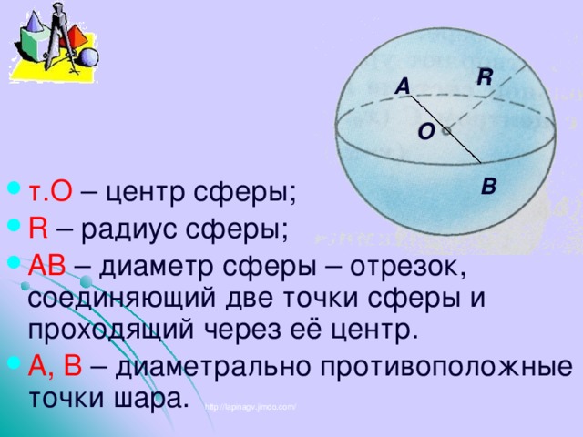 Диаметр сферы рисунок