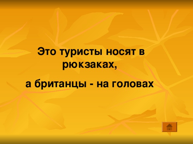 Это туристы носят в рюкзаках, а британцы - на головах 