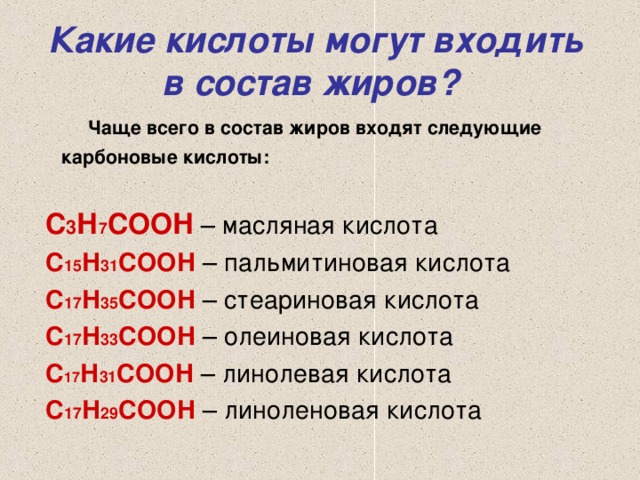 Состав жиров