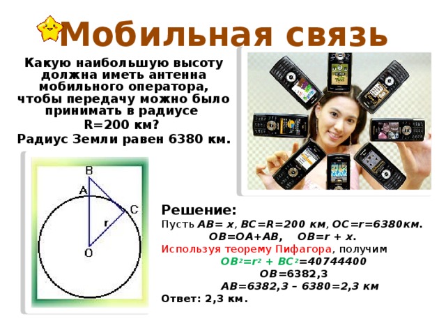 Теорема Пифагора в мобильной связи.
