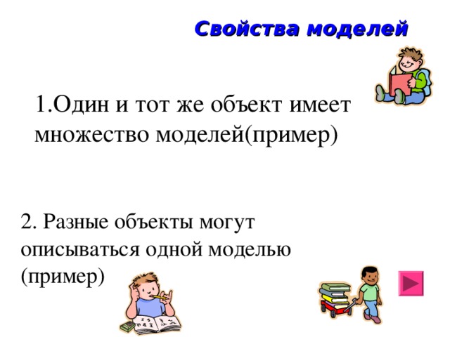 Разные объекты могут иметь одну модель