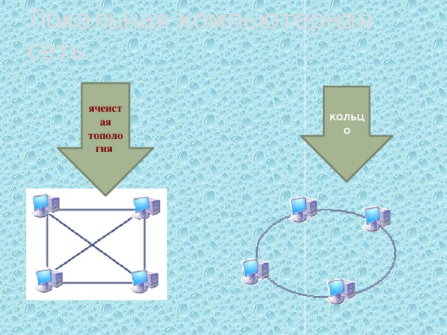 Локальная компьютерная сеть ячеистая топология  кольцо 