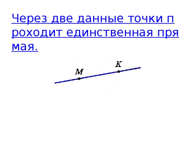 Через две данные точки проходит единственная прямая. 