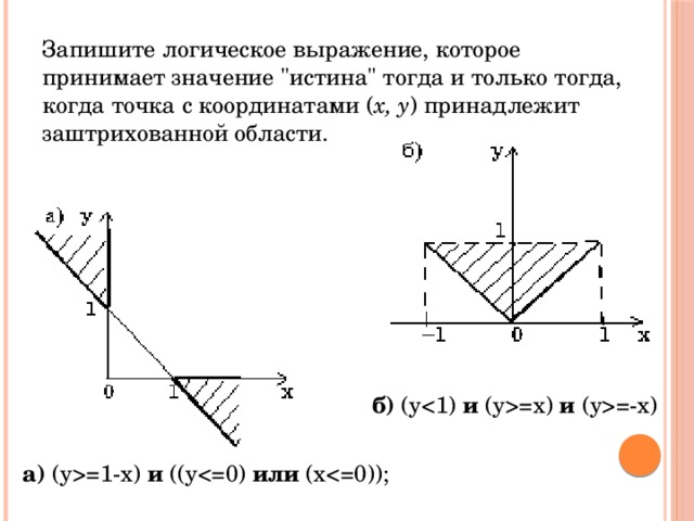 Запишите логическое выражение, которое принимает значение 