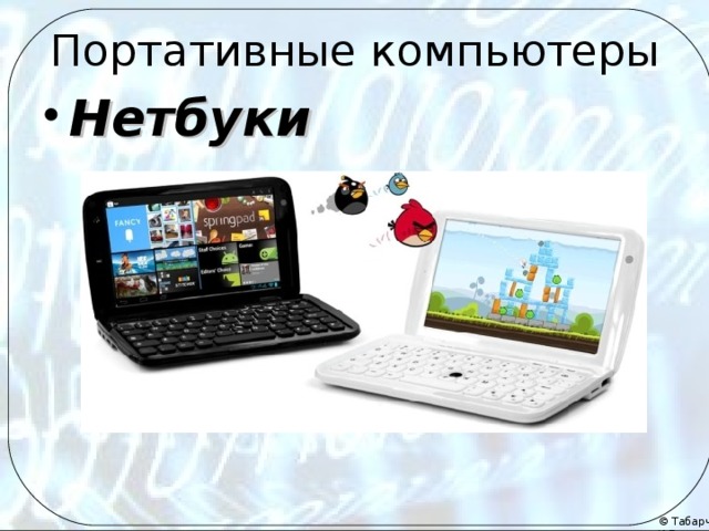 Портативные компьютеры Нетбуки 