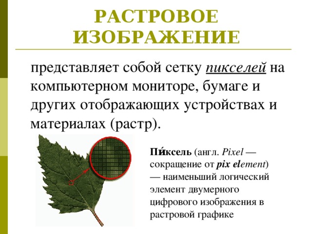 Какое изображение представляет собой совокупность точек пикселей разных цветов