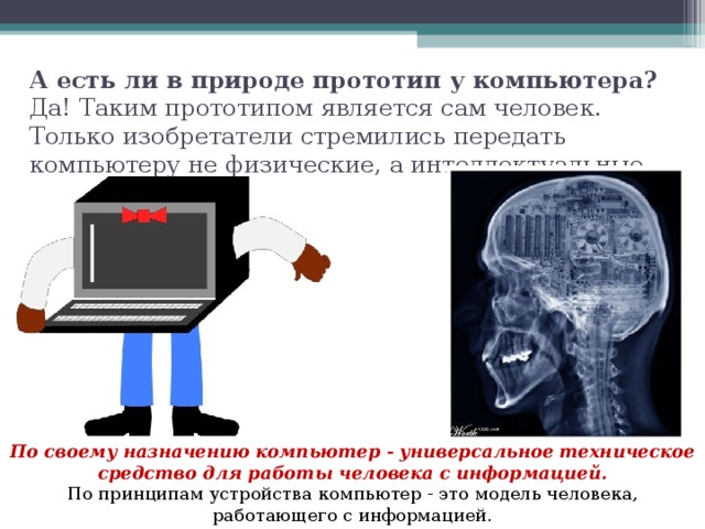 Прототипы сообщение. Человек прототип компьютера. Первый прототип компьютера. Прототип компьютера в природе. Прототип это в информатике.