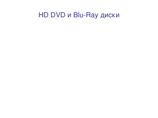 HD DVD и Blu - Ray диски 