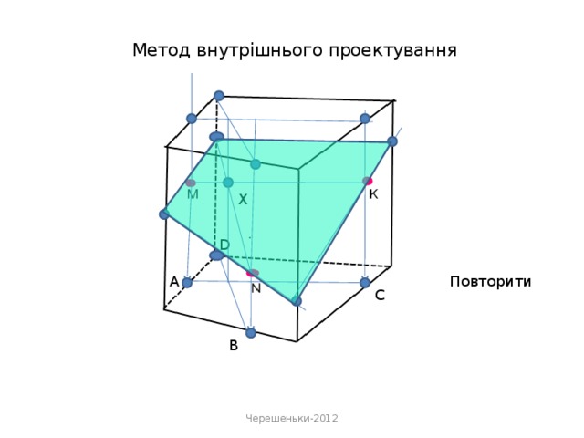  Метод внутрішнього проектування         X D A Повторити C B Черешеньки-2012 