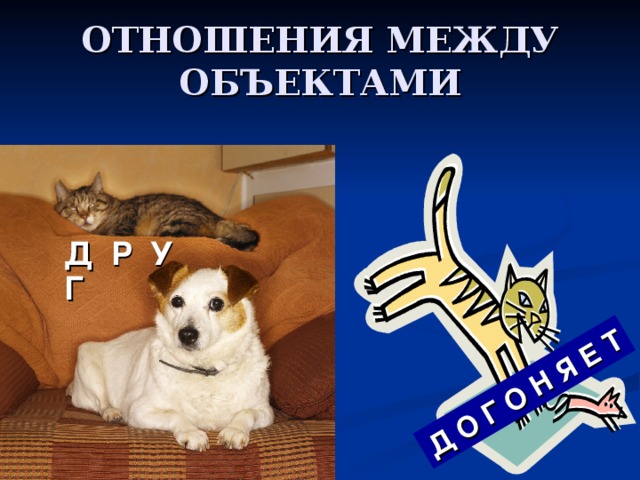 Д О Г О Н Я Е Т ОТНОШЕНИЯ МЕЖДУ ОБЪЕКТАМИ Д Р У Г 