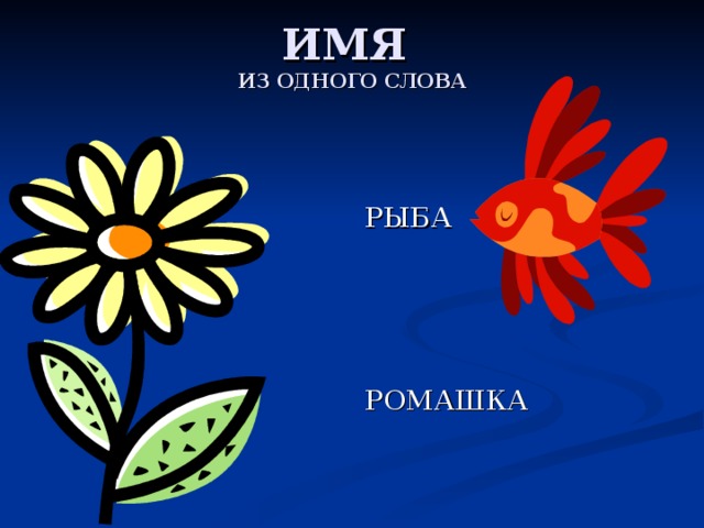 ИЗ ОДНОГО СЛОВА РЫБА РОМАШКА 