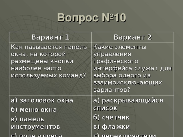 Как называется список наиболее часто встречающихся команд в word