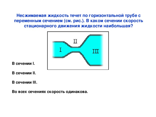 Несжимаемая жидкость. Несжимаемая жидкость примеры. Движение жидкости в трубе переменного сечения. Свойство несжимаемости жидкости.