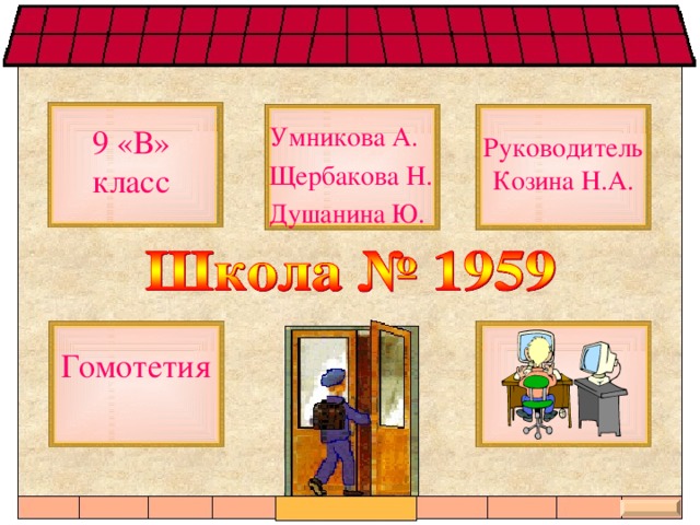 Умникова А. Щербакова Н. Душанина Ю. 9 «В» класс Руководитель Козина Н.А. Гомотетия 