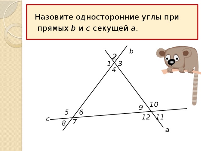 Односторонние углы чертеж