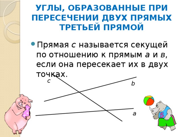 Образуется при пересечении прямых