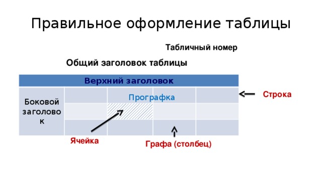 Верхние столбцы. Боковой Заголовок таблицы. Общий Заголовок таблицы. Основные элементы структуры таблицы. Верхний Заголовок таблицы это.