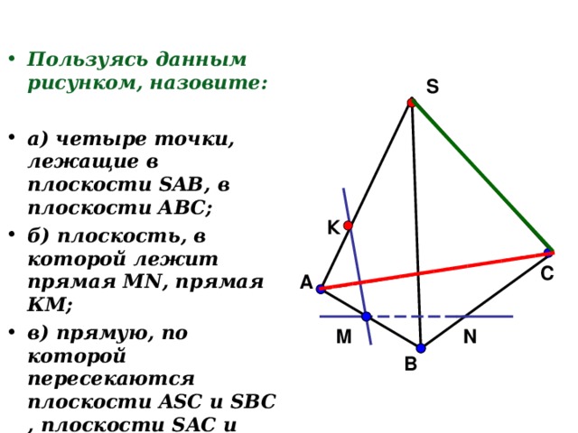 Пользуясь данным рисунком назовите три плоскости содержащие прямую b1c