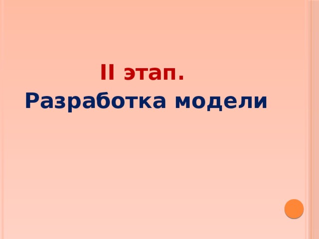 II этап. Разработка модели 