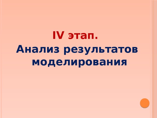 IV этап. Анализ результатов моделирования 