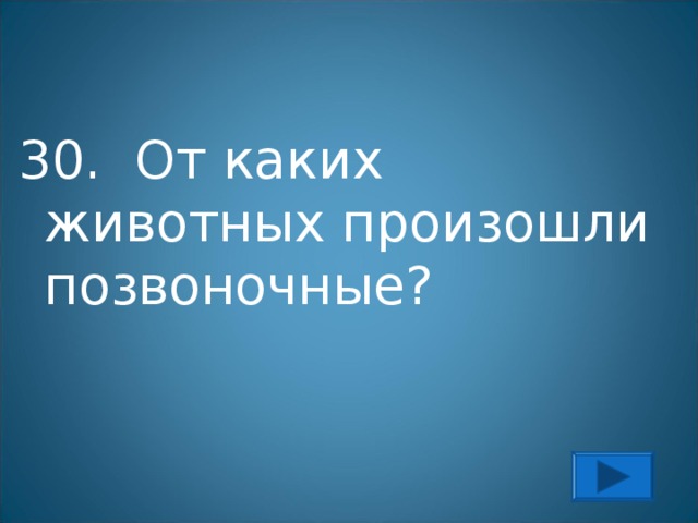 30. От каких животных произошли позвоночные? 