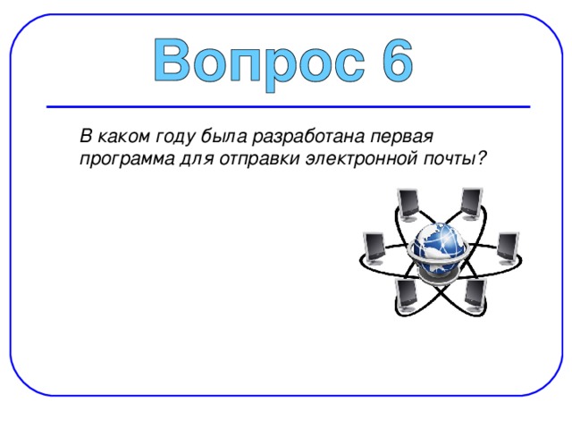  В каком году была разработана первая программа для отправки электронной почты? 