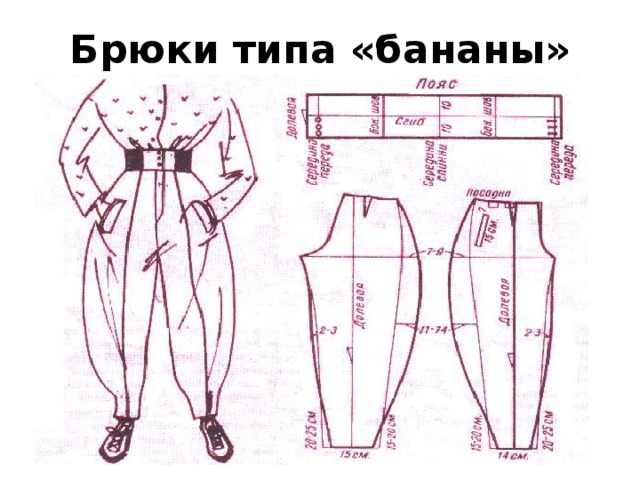 Брюки типа «бананы» 