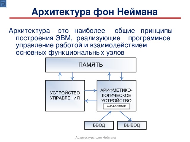 Структурная схема эвм неймановской архитектуры