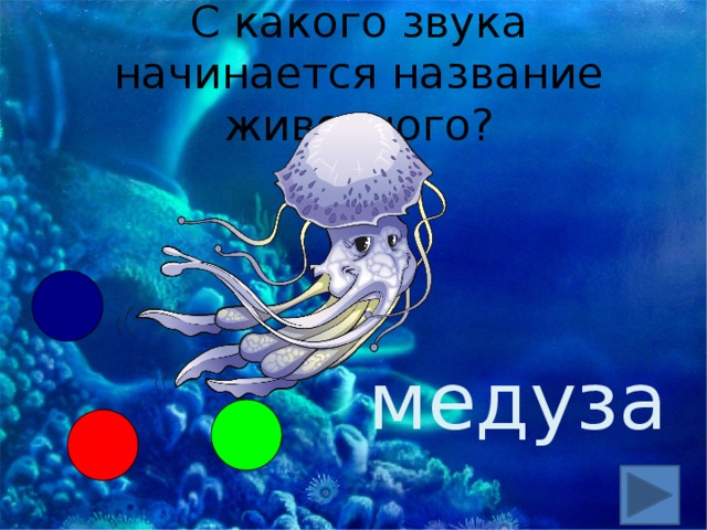 С какого звука начинается название животного? медуза 