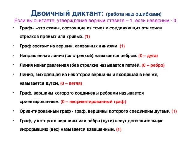 Какое утверждение верно у любой точки. Работа над ошибками диктант. Двоичный диктант. Бинарный диктант это. Обозначение ошибок при проверке диктанта.