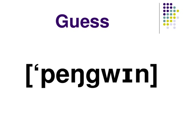 Guess [‘ peŋgwɪn ]  