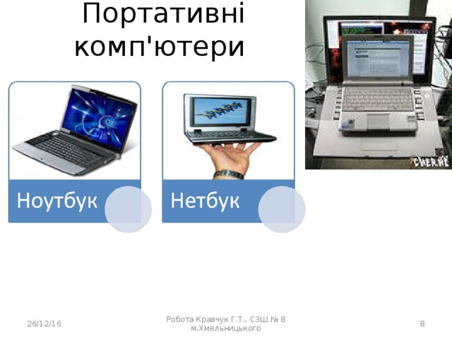 Портативні комп'ютери 26/12/16 Робота Кравчук Г.Т., СЗШ № 8 м.Хмельницького  