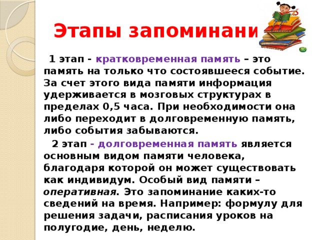 Периоды запоминания