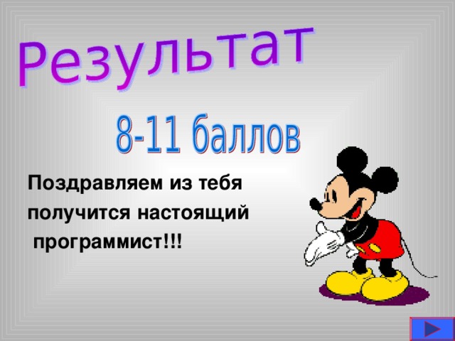 Поздравляем из тебя получится настоящий  программист!!!  