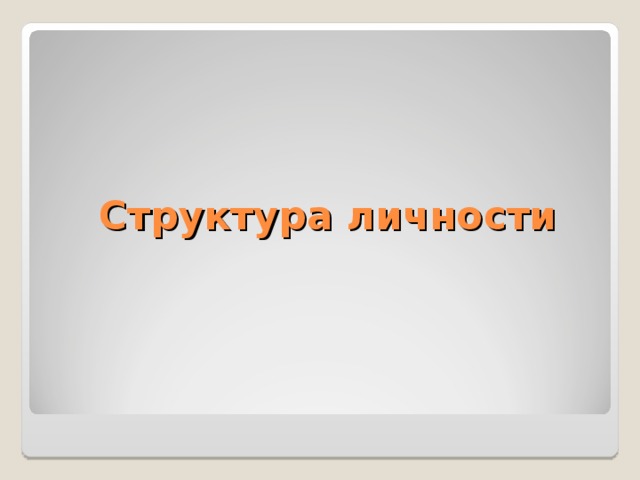 Структура личности  