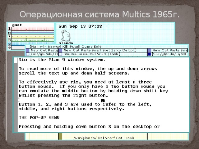 Операционная система Multics 1965г. 