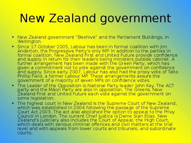 New Zealand government New Zealand government 