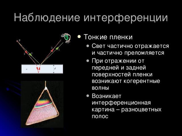 Наблюдение интерференции