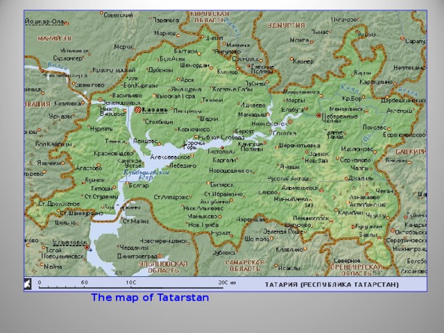 The map of Tatarstan 